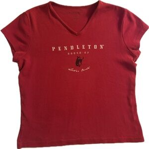 Pendleton Red Graphic V-Neck Tee